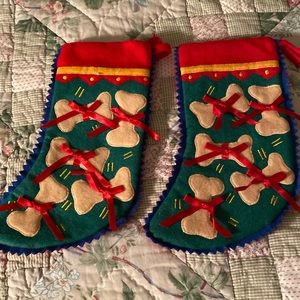 Handmade Doggie Stockings. Set of Two